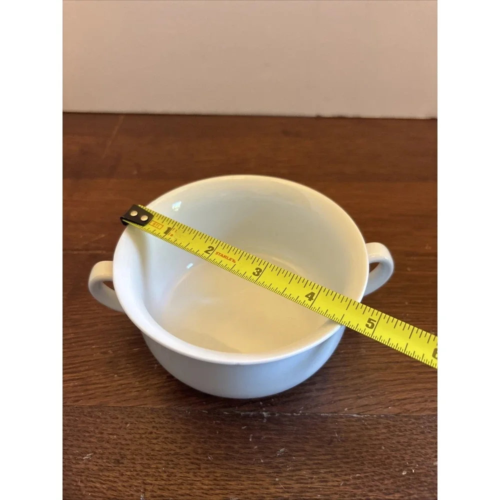 1- Williams Sonoma Soup bowl Essential White 2 Double Handle‎ Small Casserole